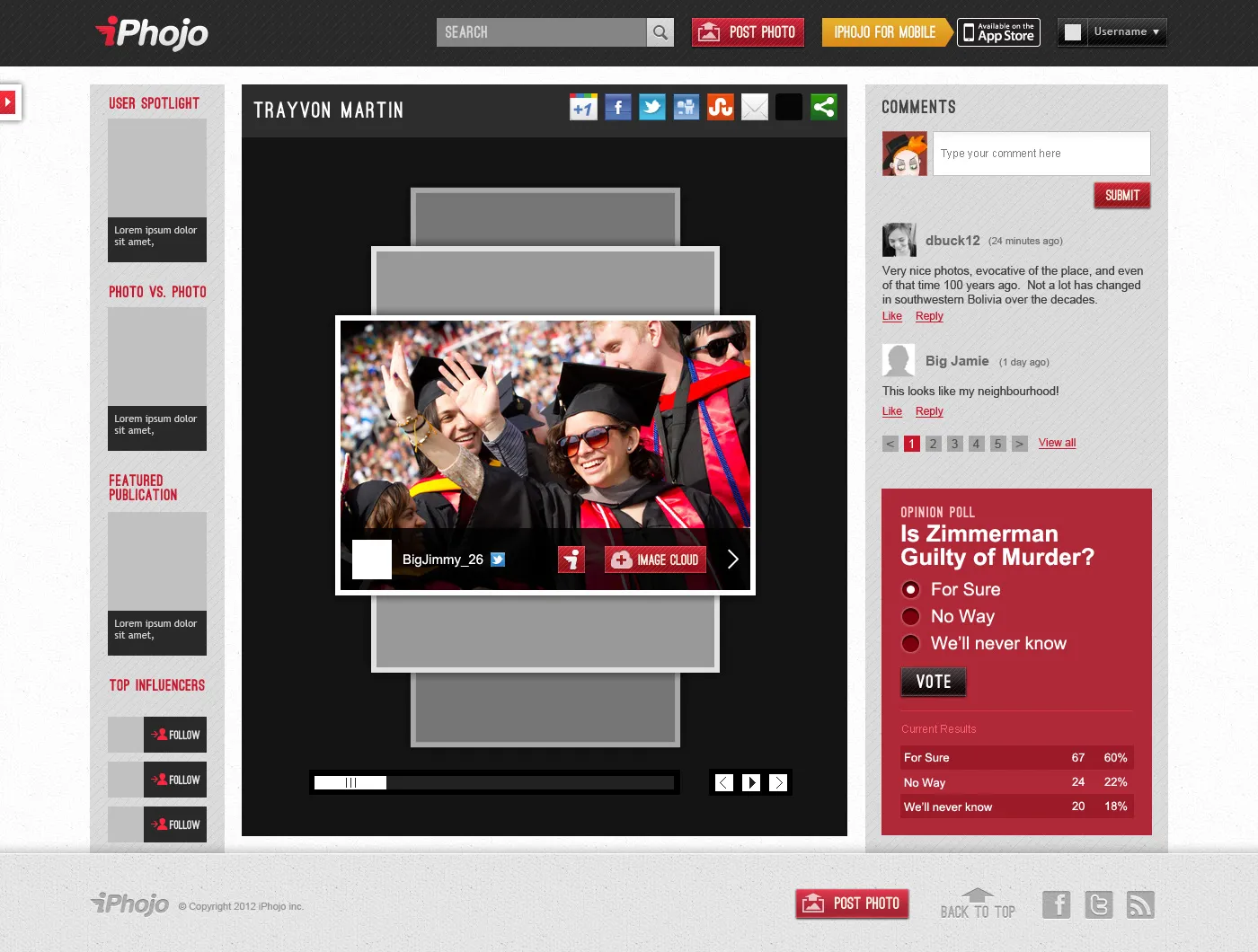 iPhojo mobile app image-details screen